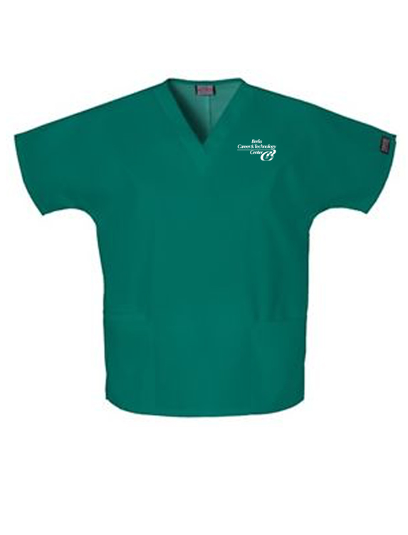 Picture of Ladies Hunter Green Scrub Top