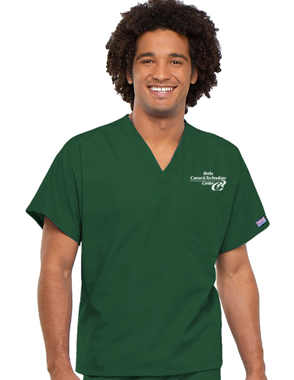 Picture of Men's Hunter Green Scrub Top